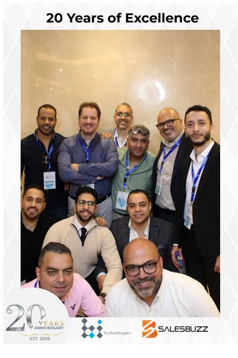 Peter GORGY with a group of colleagues at the BI-Technologies “20 Years of Excellence” photo booth